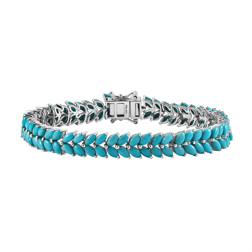 D'Joy AA Lagunen-Türkis Armband ca. 18.5 cm 925 Silber Rhodiniert ca. 15,37 ct.