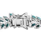 D'Joy AA Lagunen-Türkis Armband ca. 18.5 cm 925 Silber Rhodiniert ca. 15,37 ct.
