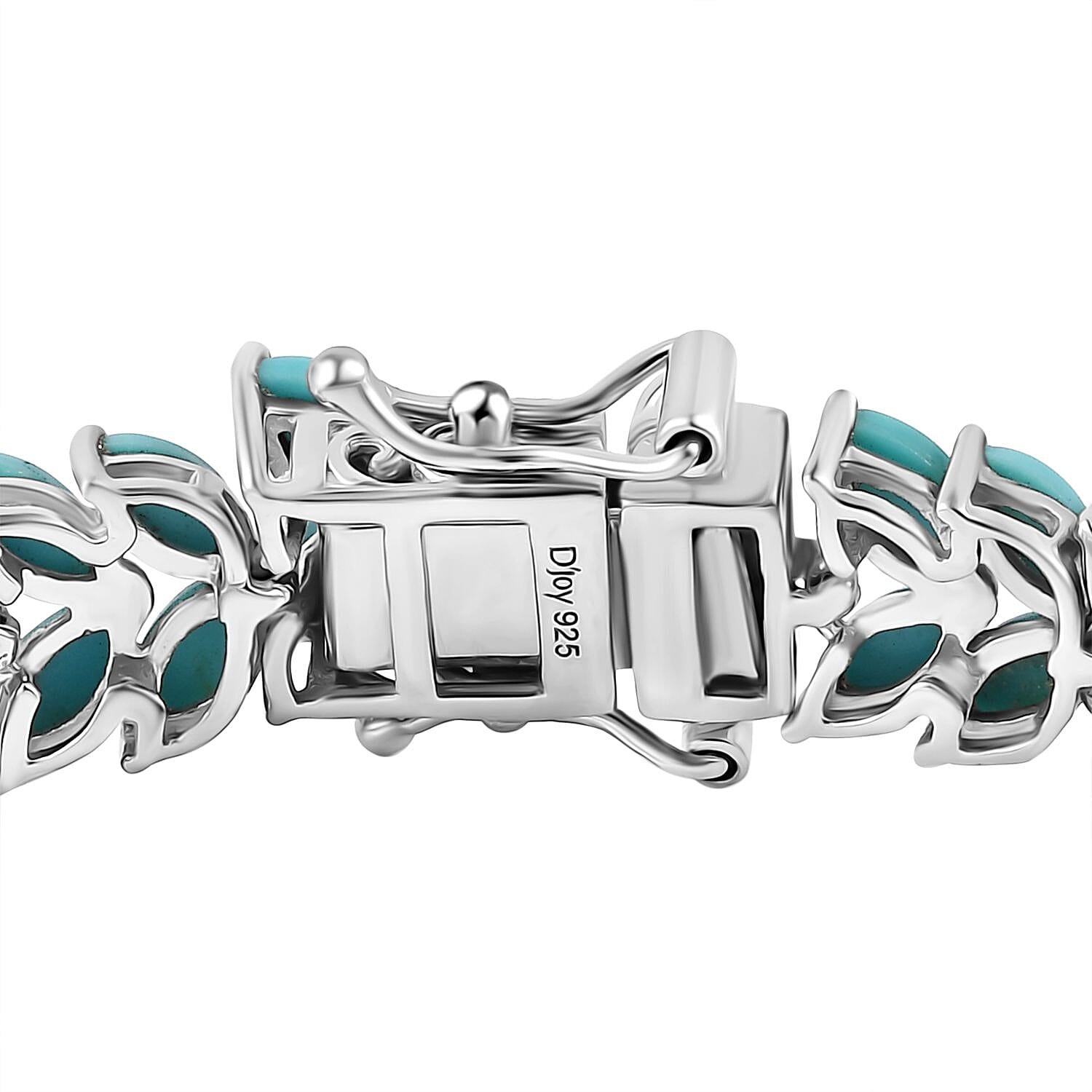 D'Joy AA Lagunen-Türkis Armband ca. 18.5 cm 925 Silber Rhodiniert ca. 15,37 ct.