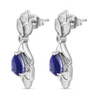 Tansanit-Farbe Quarz, Weißer Zirkon Ohrringe 925 Silber rhodiniert ca. 3.84 ct