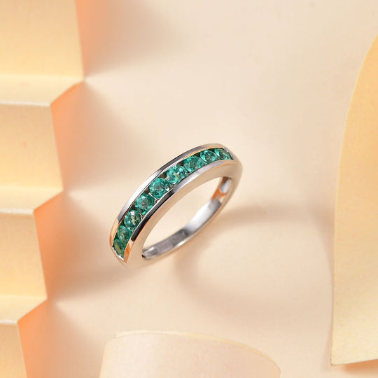 Rhapsody AAAA Kolumbianischer Smaragd Ring 950 Platin (Größe 20.00) ca. 0,86 ct