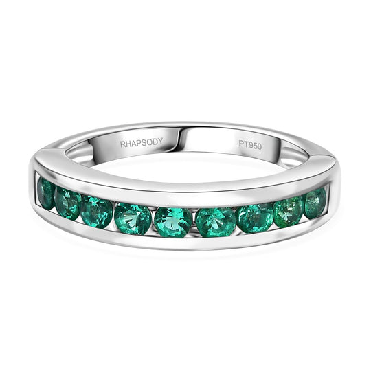 Rhapsody AAAA Kolumbianischer Smaragd Ring 950 Platin (Größe 20.00) ca. 0,86 ct