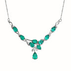 Smaragd-Quarz Triplette Halskette ca. 45 cm Edelstahl ca. 8,03 ct.