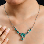 Smaragd-Quarz Triplette Halskette ca. 45 cm Edelstahl ca. 8,03 ct.