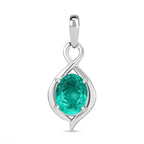Smaragd-Quarz Triplette Anhänger 925 Silber platiniert ca. 2,03 ct.