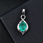 Smaragd-Quarz Triplette Anhänger 925 Silber platiniert ca. 2,03 ct.