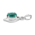 Smaragd-Quarz Triplette Anhänger 925 Silber platiniert ca. 2,03 ct.