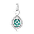 Smaragd-Quarz Triplette Anhänger 925 Silber platiniert ca. 2,03 ct.