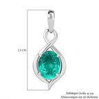 Smaragd-Quarz Triplette Anhänger 925 Silber platiniert ca. 2,03 ct.