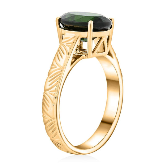 LUXORO AAA Natürlicher Chromdiopsid AGI zertifiziert Ring 417 Gold (Größe 20.00) ca. 2.65 ct