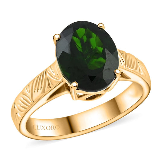 LUXORO AAA Natürlicher Chromdiopsid AGI zertifiziert Ring 417 Gold (Größe 20.00) ca. 2.65 ct