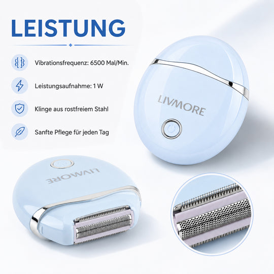 LIVMORE - 2 in 1 Shaver mit Edelstahl Klinge, Aufladbar, 500 mah, Grün