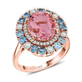 AAA Rosa Morganit, Santamaria Aquamarin Ring 417 Gold (Größe 16.50) ca. 4,85 ct