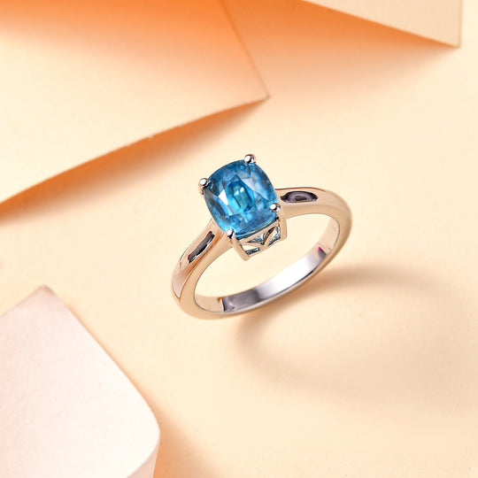 Rhapsody AAAA Blauer Zirkon Ring 950 Platin (Größe 18.00) ca. 5,00 ct