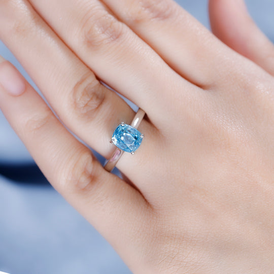 Rhapsody AAAA Blauer Zirkon Ring 950 Platin (Größe 18.00) ca. 5,00 ct