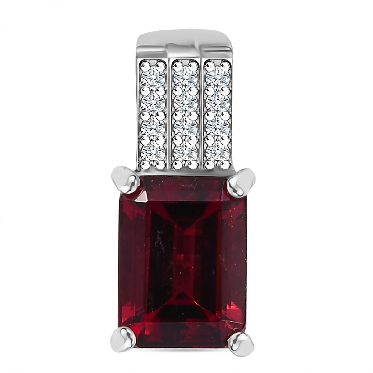 RHAPSODY AAAA Rubellit, Weißer Diamant Anhänger 950 Platin ca. 1.86 ct