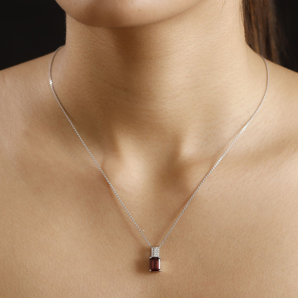 RHAPSODY AAAA Rubellit, Weißer Diamant Anhänger 950 Platin ca. 1.86 ct