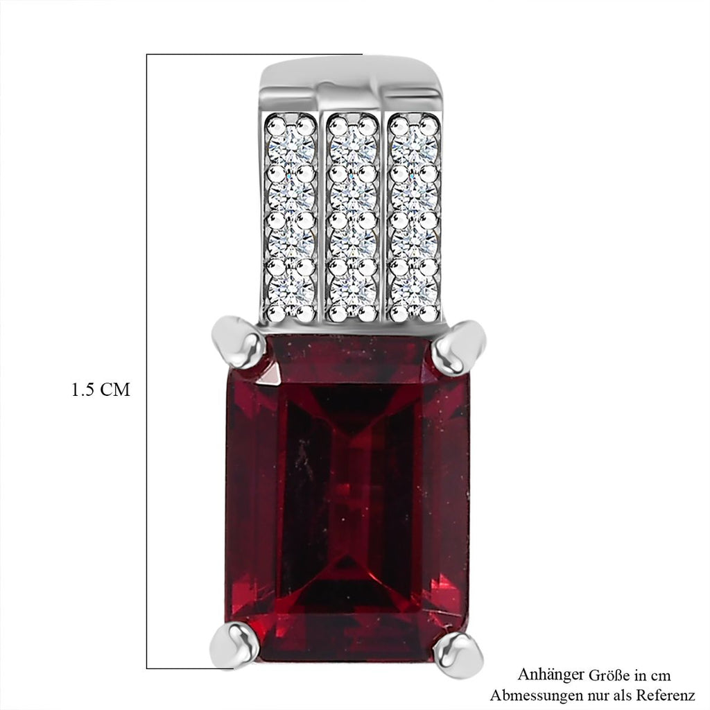 RHAPSODY AAAA Rubellit, Weißer Diamant Anhänger 950 Platin ca. 1.86 ct