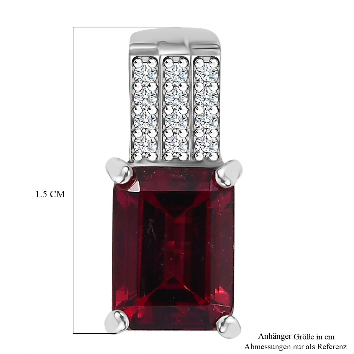 RHAPSODY AAAA Rubellit, Weißer Diamant Anhänger 950 Platin ca. 1.86 ct