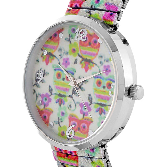 STRADA Armbanduhr - Flamingo-Zifferblatt, Japanisches Uhrwerk, Stahlgehäuse, elastisches Edelstahlarmband, wasserresistent