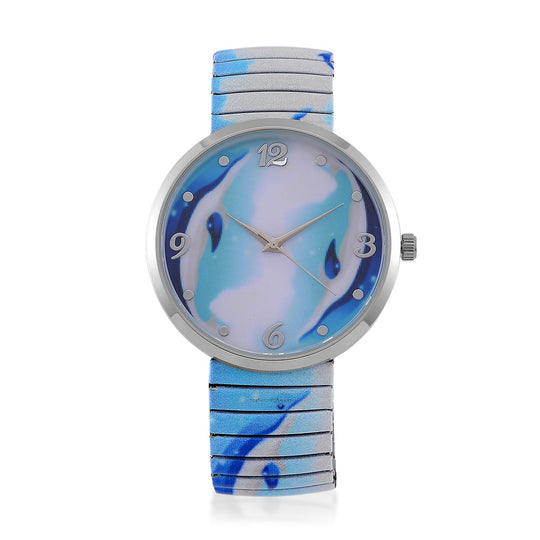 STRADA Armbanduhr - Flamingo-Zifferblatt, Japanisches Uhrwerk, Stahlgehäuse, elastisches Edelstahlarmband, wasserresistent
