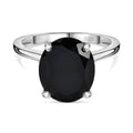 Schwarzer Spinell Ring 925 Silber (Größe 16.00) ca. 5,92 ct
