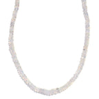 Natürlicher, äthiopischer Welo Opal Halskette ca. 45 cm 925 Silber Gelbgold Vermeil , ca. 34,00 ct.