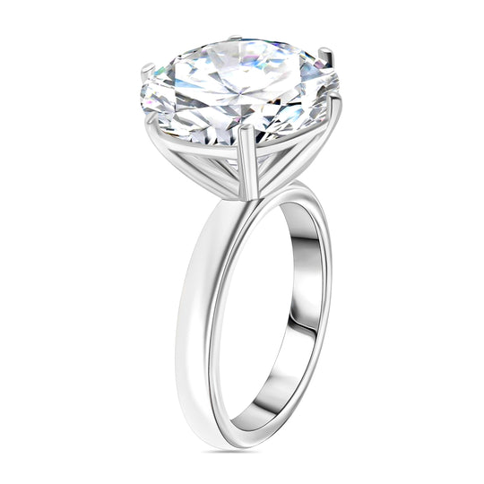 D'Joy Moissanit Ring 925 Silber Rhodiniert (Größe 20.00) ca. 9,81 ct