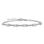 Moissanit Armband ca. 18 cm 925 Silber rhodiniert ca. 1.13 ct