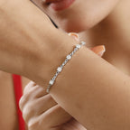 Moissanit Armband ca. 18 cm 925 Silber rhodiniert ca. 1.13 ct