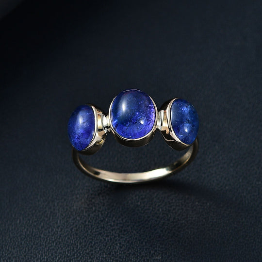 AAA Tansanit Ring 375 Gold (Größe 20.00) ca. 6,19 ct