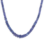 AAA Tansanit Halskette ca. 45 cm 925 Silber rhodiniert, ca. 110.00 ct