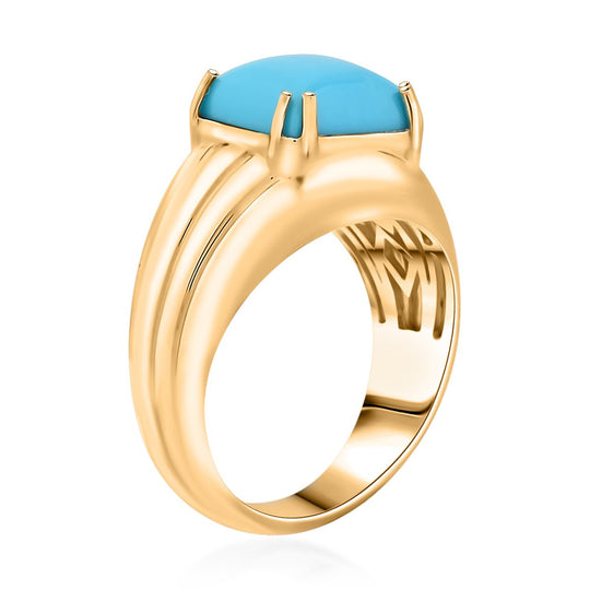 AAA Sleeping Beauty Türkis AGI zertifiziert Ring 417 Gold (Größe 20.00) ca. 4.10 ct