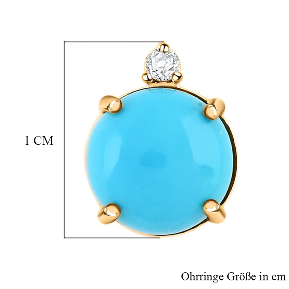 AAA Amerikanischer Natürlicher Sleeping Beauty Türkis, Weißer Diamant Ohrringe, AGI zertifiziert und geprüft, 417 Gold ca. 4.00 ct