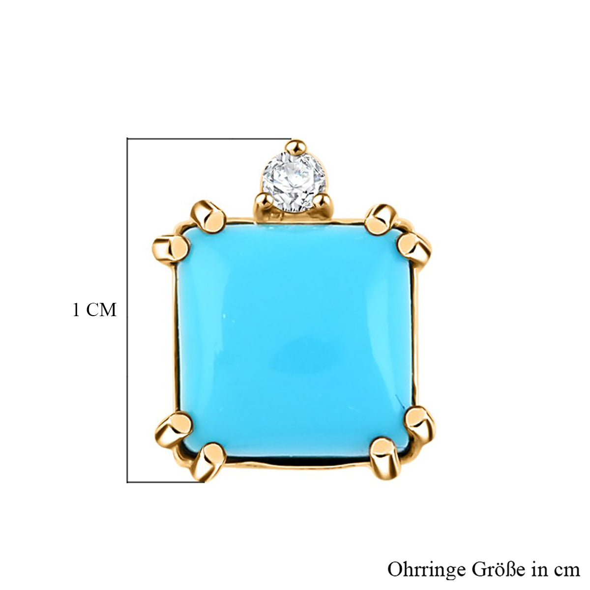 AAA Amerikanischer Natürlicher Sleeping Beauty Türkis, Weißer Diamant Ohrringe, AGI zertifiziert und geprüft, 417 Gold ca. 3.60 ct