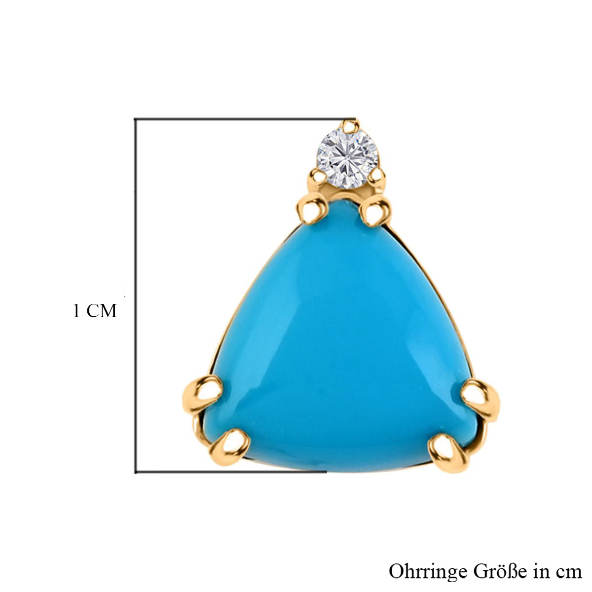 AAA Amerikanischer Natürlicher Sleeping Beauty Türkis, Weißer Diamant Ohrringe, AGI zertifiziert und geprüft, 417 Gold ca. 3.50 ct