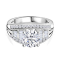 Moissanit Ring 925 Silber rhodiniert (Größe 18.00) ca. 2,55 ct