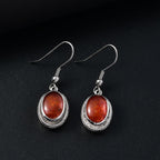 Feuer Opal Matrix Ohrringe 950 Kupfer ca. 8,00 ct.