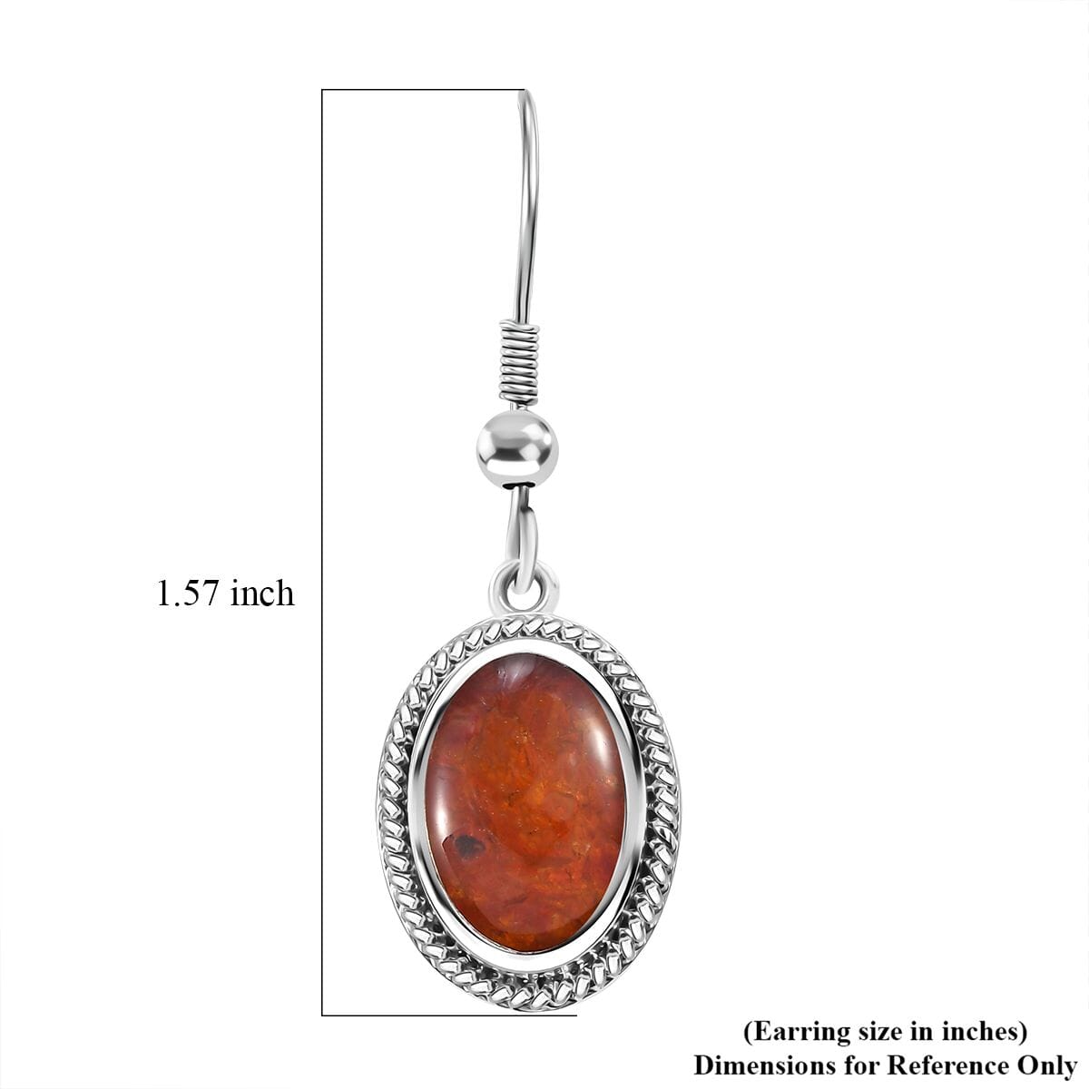 Feuer Opal Matrix Ohrringe 950 Kupfer ca. 8,00 ct.