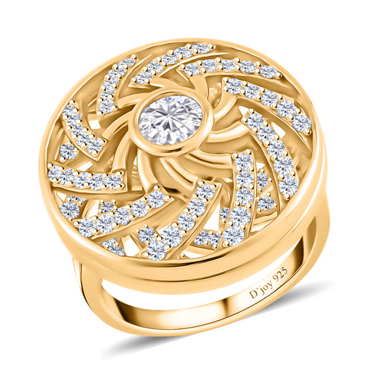 Moissanit Ring 925 Silber platiniert (Größe 21.00) ca. 1.60 ct