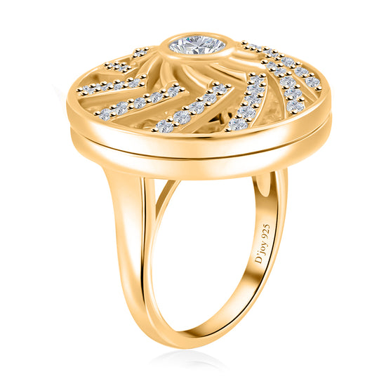 Moissanit Ring 925 Silber platiniert (Größe 21.00) ca. 1.60 ct