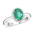 Rhapsody AAAA Kagem Sambischer Smaragd, Weißer Diamant Ring 950 Platin (Größe 17.00) ca. 1,30 ct
