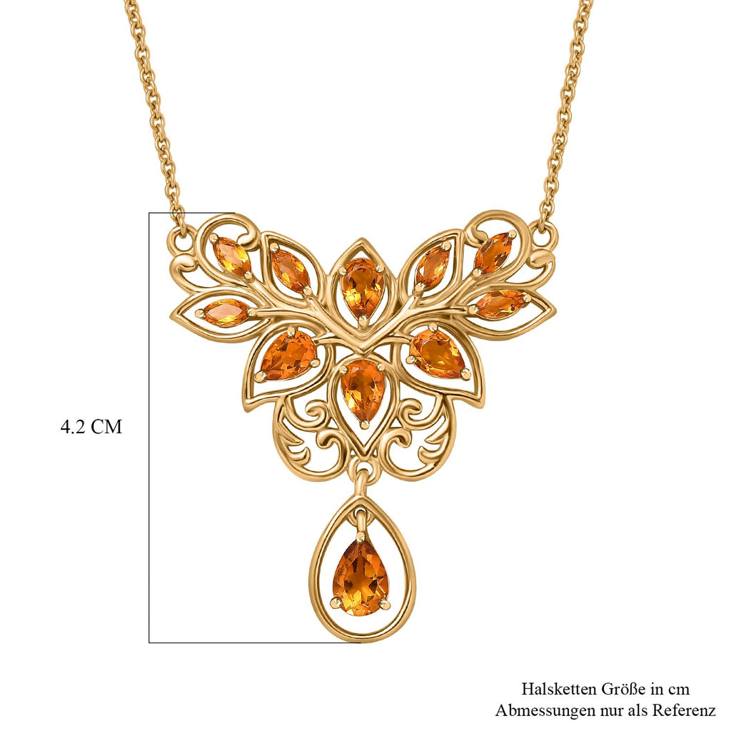 Serra Gaucha Citrin Halskette ca. 45 cm Messing ca. 2,88 ct.