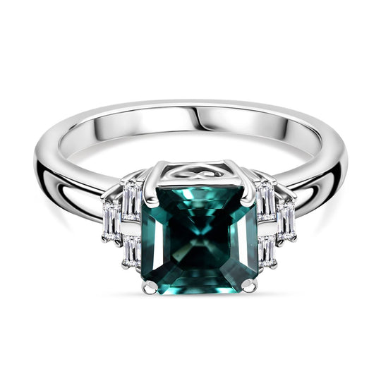 RHAPSODY - AAAA Pirineu Lagunen Turmalin, Weißer Diamant Ring 950 Platin (Größe 19.00) ca. 2.72 ct