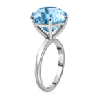 Sternlicht-Schliff Himmelblauer Topas Ring 925 Silber rhodiniert (Größe 18.00) ca. 11.87 ct