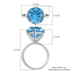 Sternlicht-Schliff Himmelblauer Topas Ring 925 Silber rhodiniert (Größe 18.00) ca. 11.87 ct