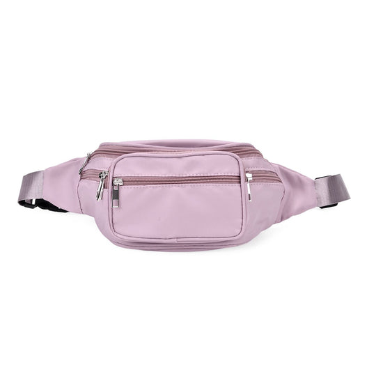 Gürteltasche mit RFID-Schutz, Nylon, 6 Reißverschlussfächer, Schnellverschluss, verstellbarer Schultergurt, Größe 37x10x13,5?cm, hellviolett
