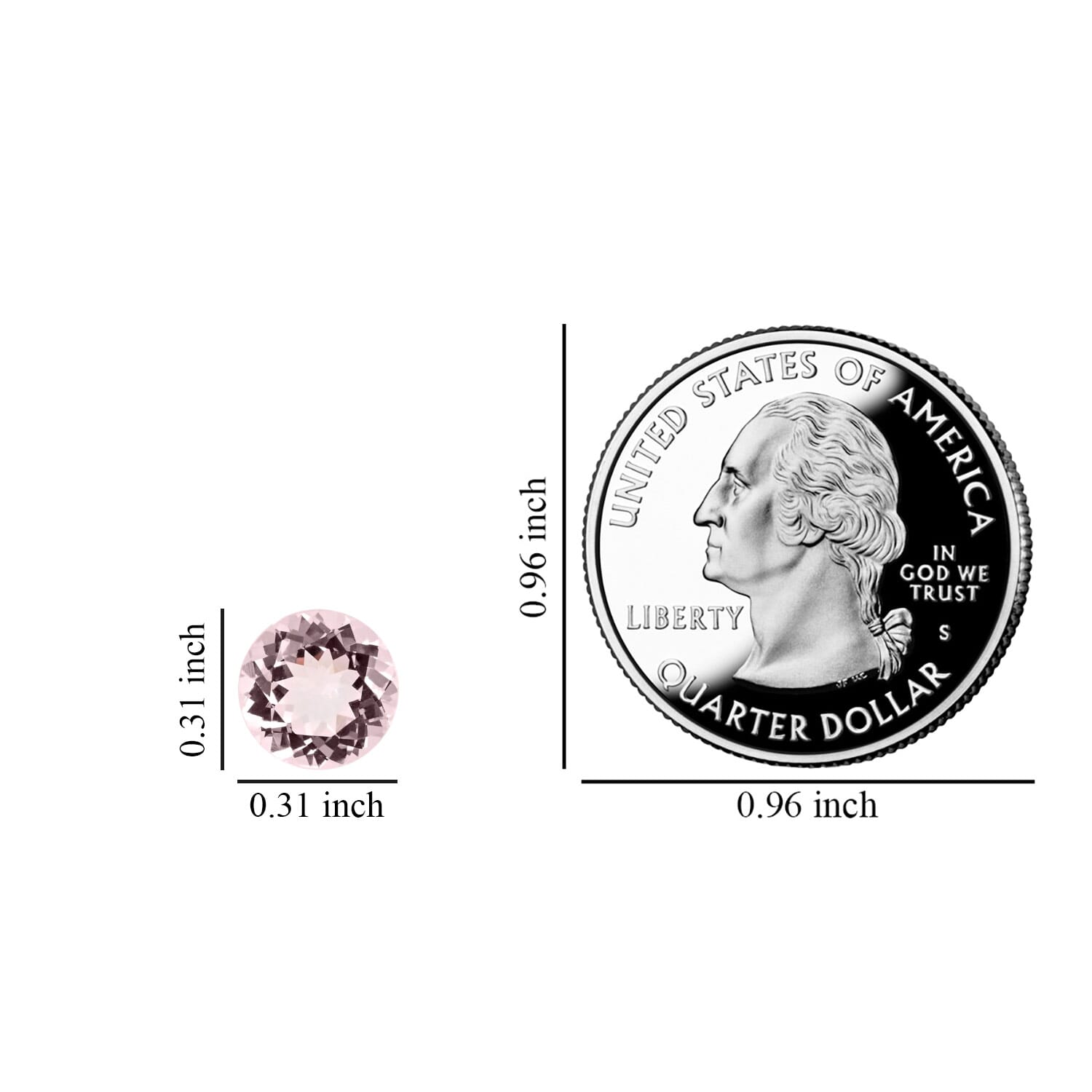 AAAA Rosa Morganit, Rund, Facettiert, ca. 8 mm, ca. 1.81 ct