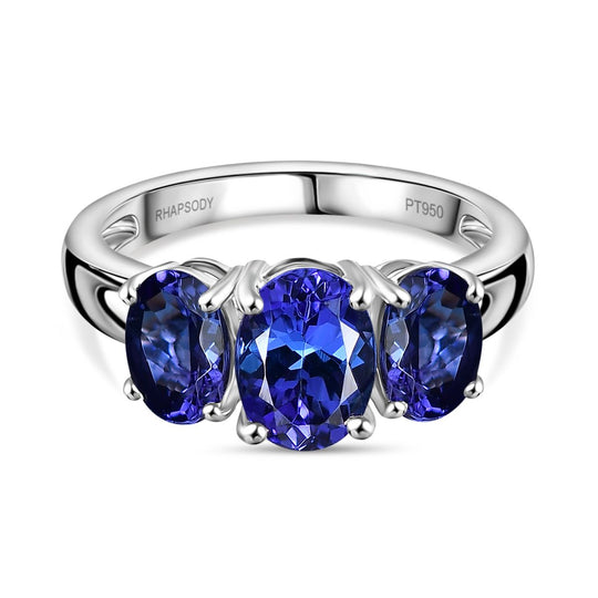 Rhapsody AAAA Tansanit Ring 950 Platin (Größe 17.00) ca. 3,37 ct