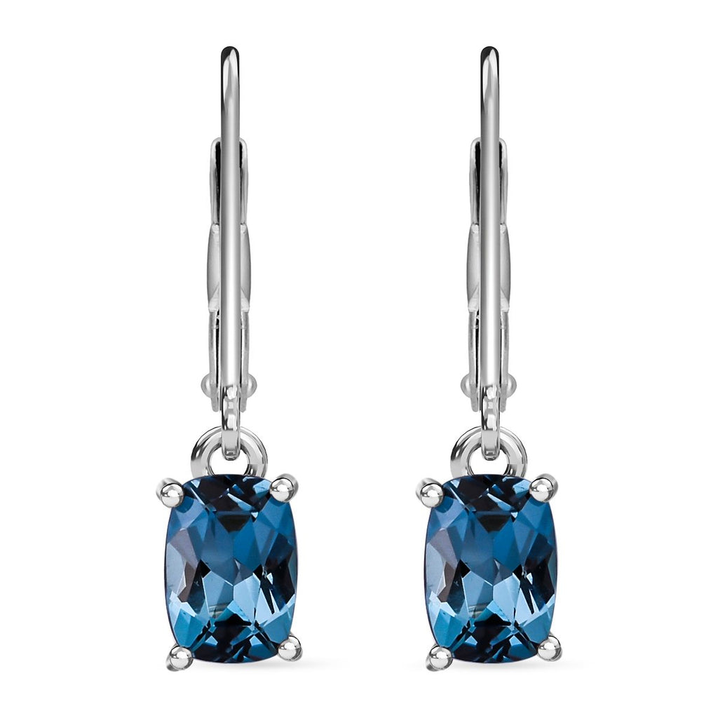 AAA London Blau Topas Ohrringe 925 Silber rhodiniert ca. 1,99 ct.